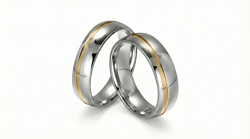 Złote klasyczne obrączki ślubne Blackberry® stal 316L para KO27