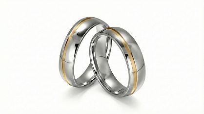 Złote klasyczne obrączki ślubne Blackberry® stal 316L para KO27