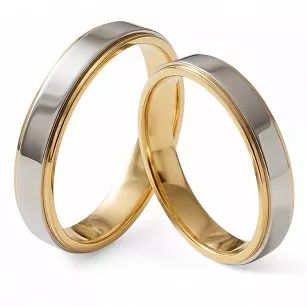 Złote klasyczne obrączki ślubne Blackberry® stal 316L para KO56