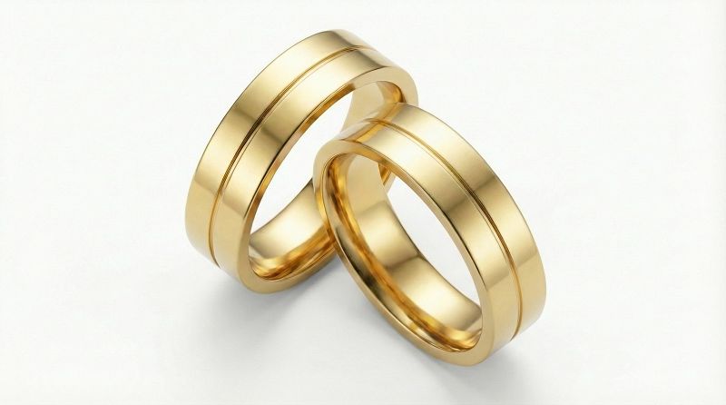 Złote klasyczne obrączki ślubne Blackberry® stal 316L para KO25