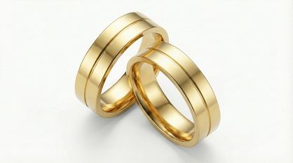 Złote klasyczne obrączki ślubne Blackberry® stal 316L para KO25