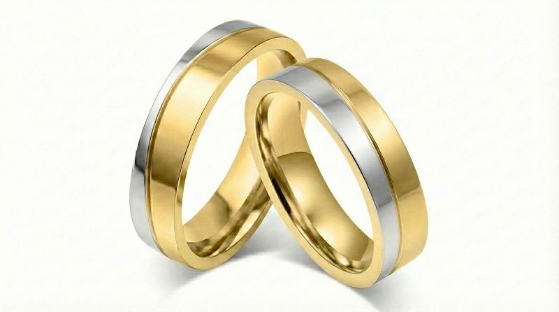Złote klasyczne obrączki ślubne Blackberry® stal 316L para KO29