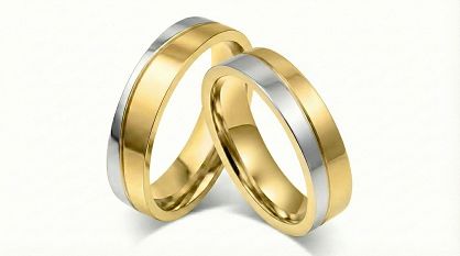 Złote klasyczne obrączki ślubne Blackberry® stal 316L para KO29