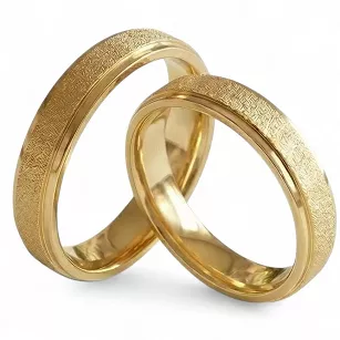 Złote klasyczne obrączki ślubne Blackberry® stal 316L para KO54