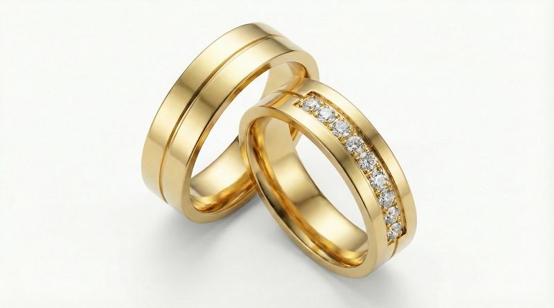 Złote klasyczne obrączki ślubne Blackberry® stal 316L para KO6