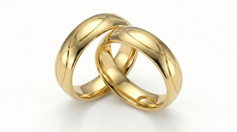 Złote klasyczne obrączki ślubne Blackberry® stal 316L para KO31