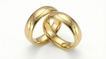 Złote klasyczne obrączki ślubne Blackberry® stal 316L para KO31