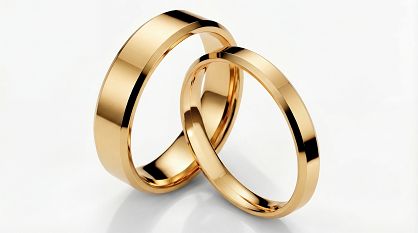 Złote klasyczne obrączki ślubne Blackberry® stal 316L para KO35