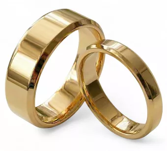 Obrączki ślubne złote fazowane stal chirurgiczna 316L 4/8mm para KO38