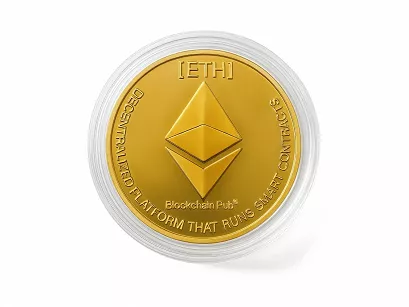 Złota moneta kolekcjonerska Ethereum ETH