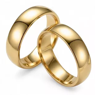 Obrączki ślubne złote klasyczne półokrągłe stal chirurgiczna 316L 6mm para KO1