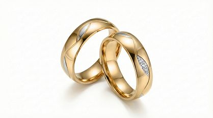 Złote klasyczne obrączki ślubne Blackberry® stal 316L para KO10