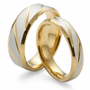 Złote srebrne nowoczesne obraczki ślubne Blackberry® stal 316L para KO53