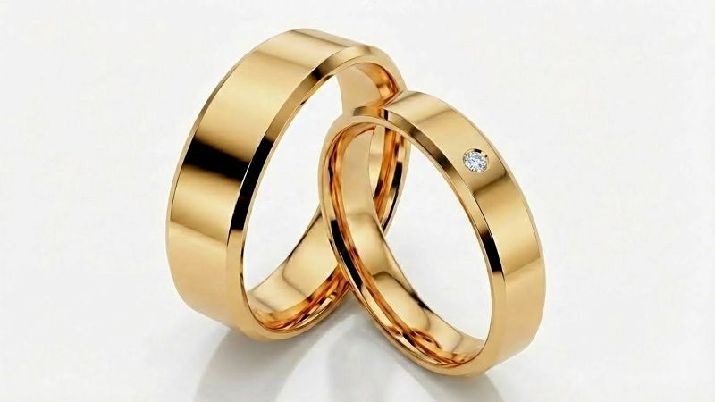 Złote klasyczne obrączki ślubne Blackberry® stal 316L para KO40