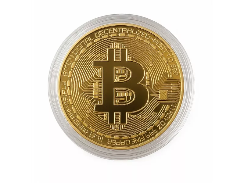 Złota moneta kolekcjonerska Bitcoin BTC