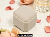 BEŻOWE PUDEŁKO NA PIERŚCIONEK OBRĄCZKĘ KOLCZYKI KWADRAT BLACKBERRY PU41 - 9