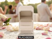 BEŻOWE PUDEŁKO NA PIERŚCIONEK OBRĄCZKĘ KOLCZYKI KWADRAT BLACKBERRY PU41 - 7