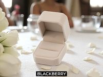 BEŻOWE PUDEŁKO NA PIERŚCIONEK OBRĄCZKĘ KOLCZYKI KWADRAT BLACKBERRY PU41 - 8