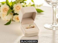 BEŻOWE PUDEŁKO NA PIERŚCIONEK OBRĄCZKĘ KOLCZYKI KWADRAT BLACKBERRY PU41 - 4
