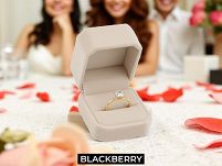 BEŻOWE PUDEŁKO NA PIERŚCIONEK OBRĄCZKĘ KOLCZYKI KWADRAT BLACKBERRY PU41 - 3