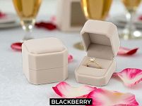 BEŻOWE PUDEŁKO NA PIERŚCIONEK OBRĄCZKĘ KOLCZYKI KWADRAT BLACKBERRY PU41 - 6