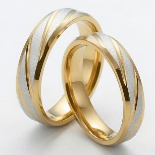 Złote srebrne nowoczesne obraczki ślubne Blackberry® stal 316L para KO52