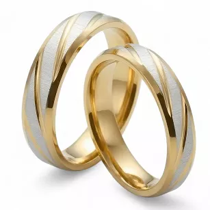 Złote srebrne nowoczesne obraczki ślubne Blackberry® stal 316L para KO52