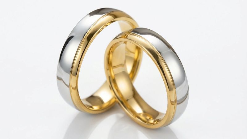 Złote klasyczne obrączki ślubne Blackberry® stal 316L para KO26