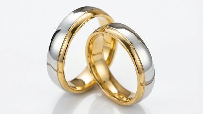 Złote klasyczne obrączki ślubne Blackberry® stal 316L para KO26