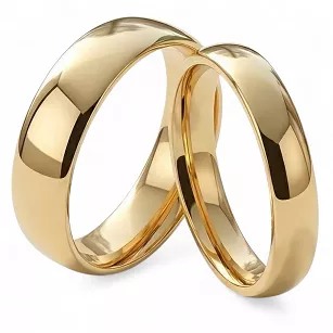 Obrączki ślubne złote klasyczne półokrągłe stal chirurgiczna 316L 4/6mm para KO32