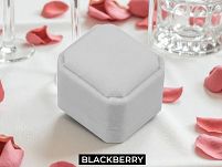 SZARE PUDEŁKO NA PIERŚCIONEK OBRĄCZKĘ KOLCZYKI KWADRAT BLACKBERRY PU37 - 9
