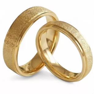 Złote klasyczne obrączki ślubne Blackberry® stal 316L para KO55