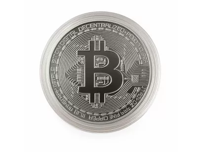 Srebrna moneta kolekcjonerska Bitcoin BTC