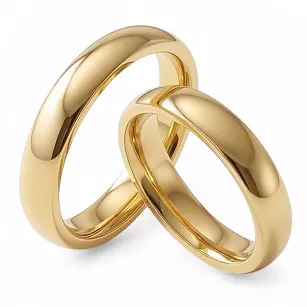 Obrączki ślubne złote klasyczne półokrągłe stal chirurgiczna 316L 4mm para KO17