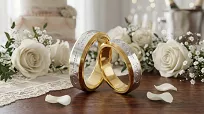 Obrączki ślubne złoto srebrne fazowane forever love stal chirurgiczna 316L 6mm para KO58 - 2