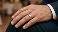 Obrączki ślubne złoto srebrne fazowane forever love stal chirurgiczna 316L 6mm para KO58 - 9