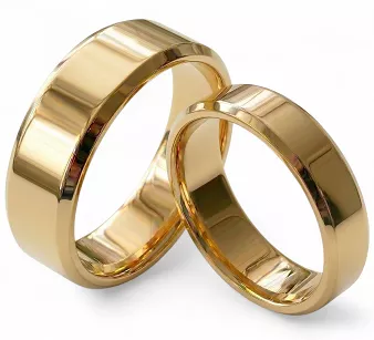 Obrączki ślubne złote fazowane stal chirurgiczna 316L 6/8mm para KO37